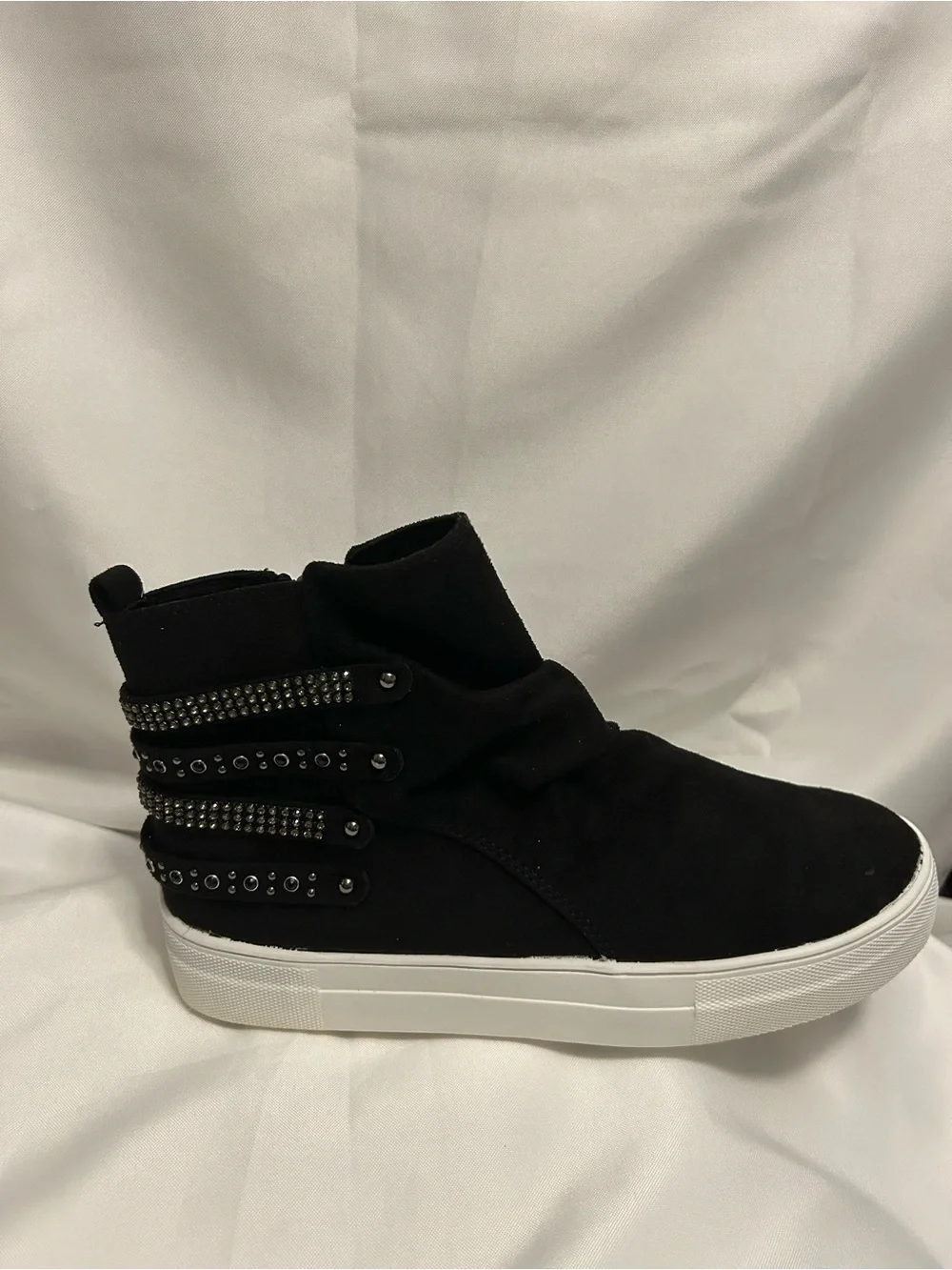 Not Rated Black High-Top Slip-On Sneaker with Studded Straps